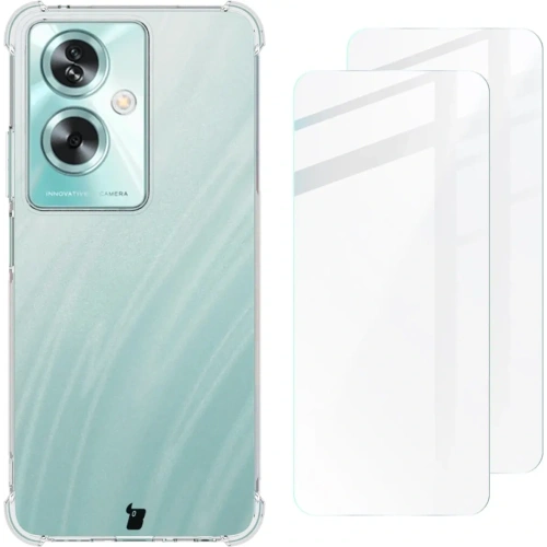 Etui + 2x szkło na ekran Bizon Case Clear Pack do Oppo A79 5G przezroczyste