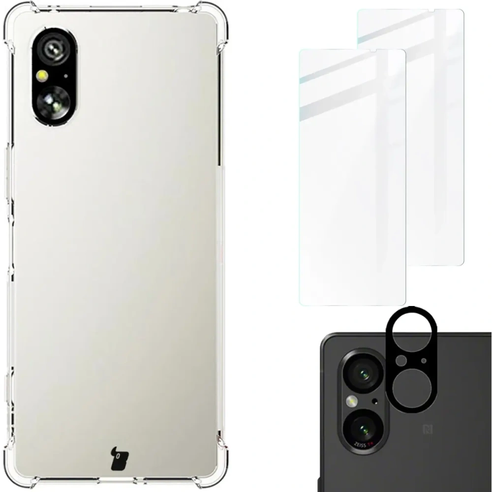 Wholesale Bizon Case Clear Pack case + 2x tempered glass + lens glass Sony Xperia 5 V - BIZ6511 - {ean13} - Hurt