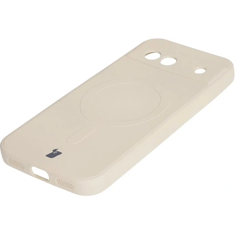 Hurtownia GSM - Silikonowe etui z pierścieniem magnetycznym Bizon Case Silicone Magnetic Sq do Google Pixel 8a beżowe - BIZ6513 - {ean13} - Hurt