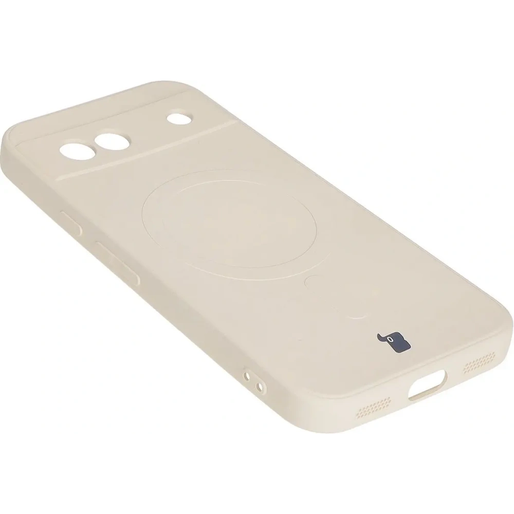 Hurtownia GSM - Silikonowe etui z pierścieniem magnetycznym Bizon Case Silicone Magnetic Sq do Google Pixel 8a beżowe - BIZ6513 - {ean13} - Hurt
