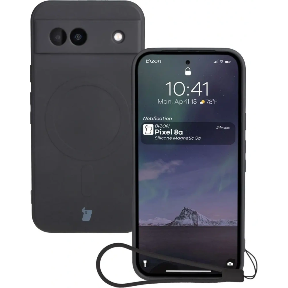 Wholesale Bizon Case Silicone Magnetic Sq Google Pixel 8a black - BIZ6514 - {ean13} - Hurt