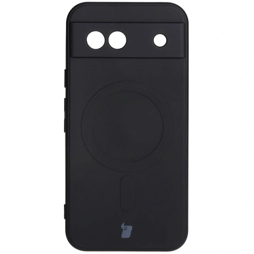 Silikonowe etui z pierścieniem magnetycznym Bizon Case Silicone Magnetic Sq do Google Pixel 8a czarne