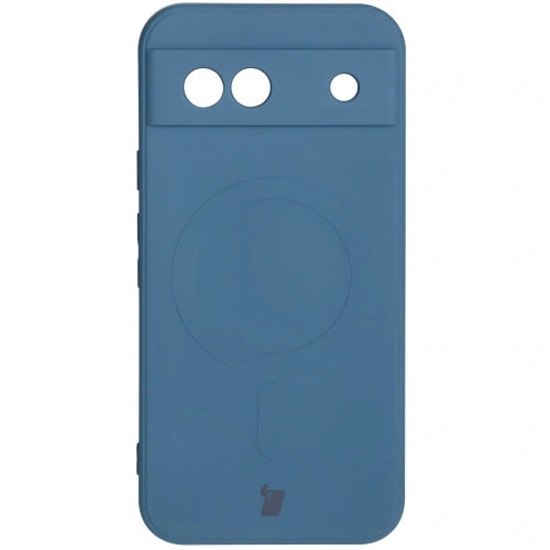 Silikonowe etui z pierścieniem magnetycznym Bizon Case Silicone Magnetic Sq do Google Pixel 8a granatowe