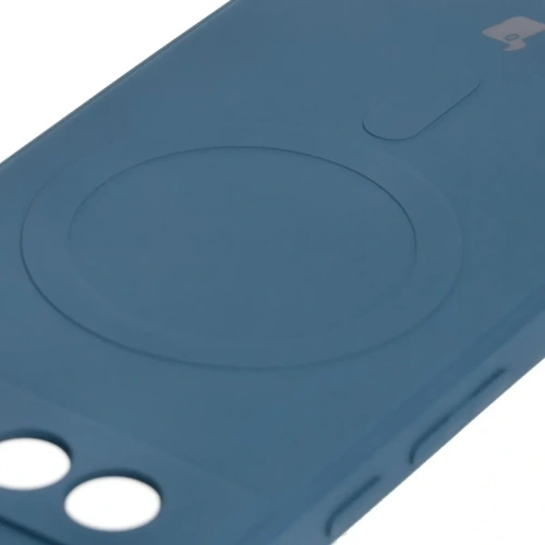 Silikonowe etui z pierścieniem magnetycznym Bizon Case Silicone Magnetic Sq do Google Pixel 8a granatowe