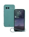 Silikonové pouzdro s magnetickým kroužkem Bizon Case Silicone Magnetic Sq pro Google Pixel 8a tmavě zelené