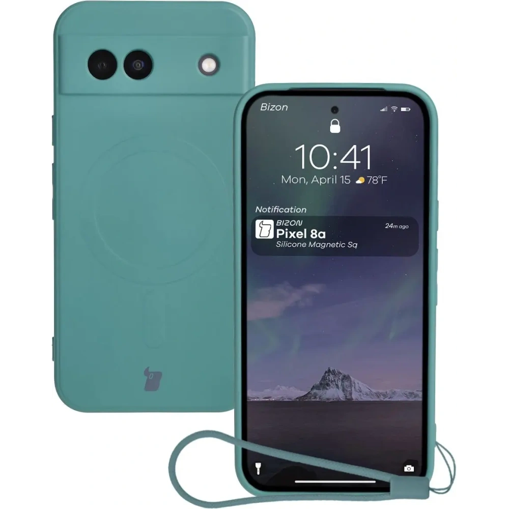Hurtownia GSM - Bizon Case Silikon Magnetic Sq Google Pixel 8a dunkelgrün - BIZ6516 - {ean13} - Hurt
