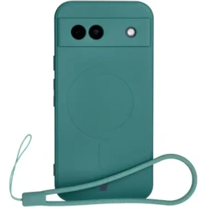 Hurtownia GSM - Silikonové pouzdro s magnetickým kroužkem Bizon Case Silicone Magnetic Sq pro Google Pixel 8a tmavě zelené - BIZ6516 - {ean13} - Hurt