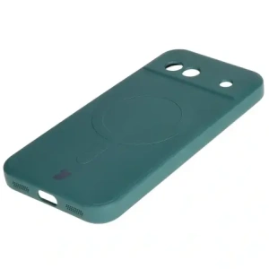Hurtownia GSM - Silikonové pouzdro s magnetickým kroužkem Bizon Case Silicone Magnetic Sq pro Google Pixel 8a tmavě zelené - BIZ6516 - {ean13} - Hurt