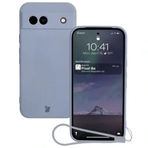 Hurtownia GSM - Silikonové pouzdro s magnetickým kroužkem Bizon Case Silicone Magnetic Sq pro Google Pixel 8a šedé - BIZ6517 - {ean13} - Hurt