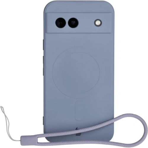 Silikonowe etui z pierścieniem magnetycznym Bizon Case Silicone Magnetic Sq do Google Pixel 8a szare