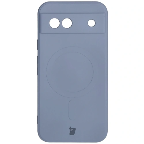 Silikonowe etui z pierścieniem magnetycznym Bizon Case Silicone Magnetic Sq do Google Pixel 8a szare