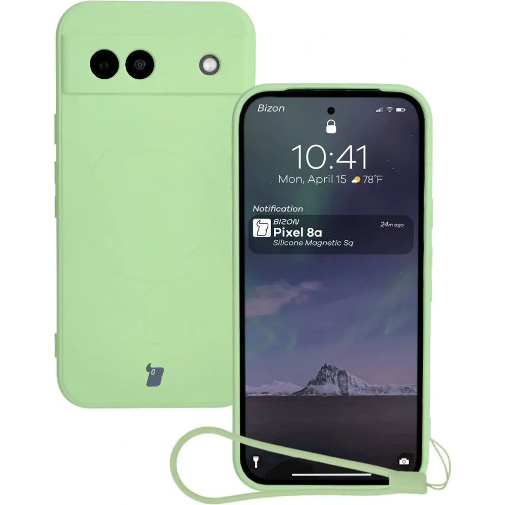 Hurtownia GSM - Bizon Case Silikon Magnetic Sq Google Pixel 8a hellgrün - BIZ6518 - {ean13} - Hurt