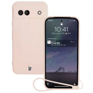 Hurtownia GSM - Silikonový obal s magnetickým kroužkem Bizon Case Silicone Magnetic Sq pro Google Pixel 8a světle růžový - BIZ6519 - {ean13} - Hurt