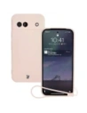 Silikonowe etui z pierścieniem magnetycznym Bizon Case Silicone Magnetic Sq do Google Pixel 8a jasnoróżowe
