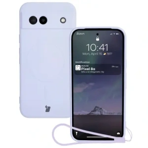 Hurtownia GSM - Silikonové pouzdro s magnetickým kroužkem Bizon Case Silicone Magnetic Sq pro Google Pixel 8a světle fialové - BIZ6520 - {ean13} - Hurt