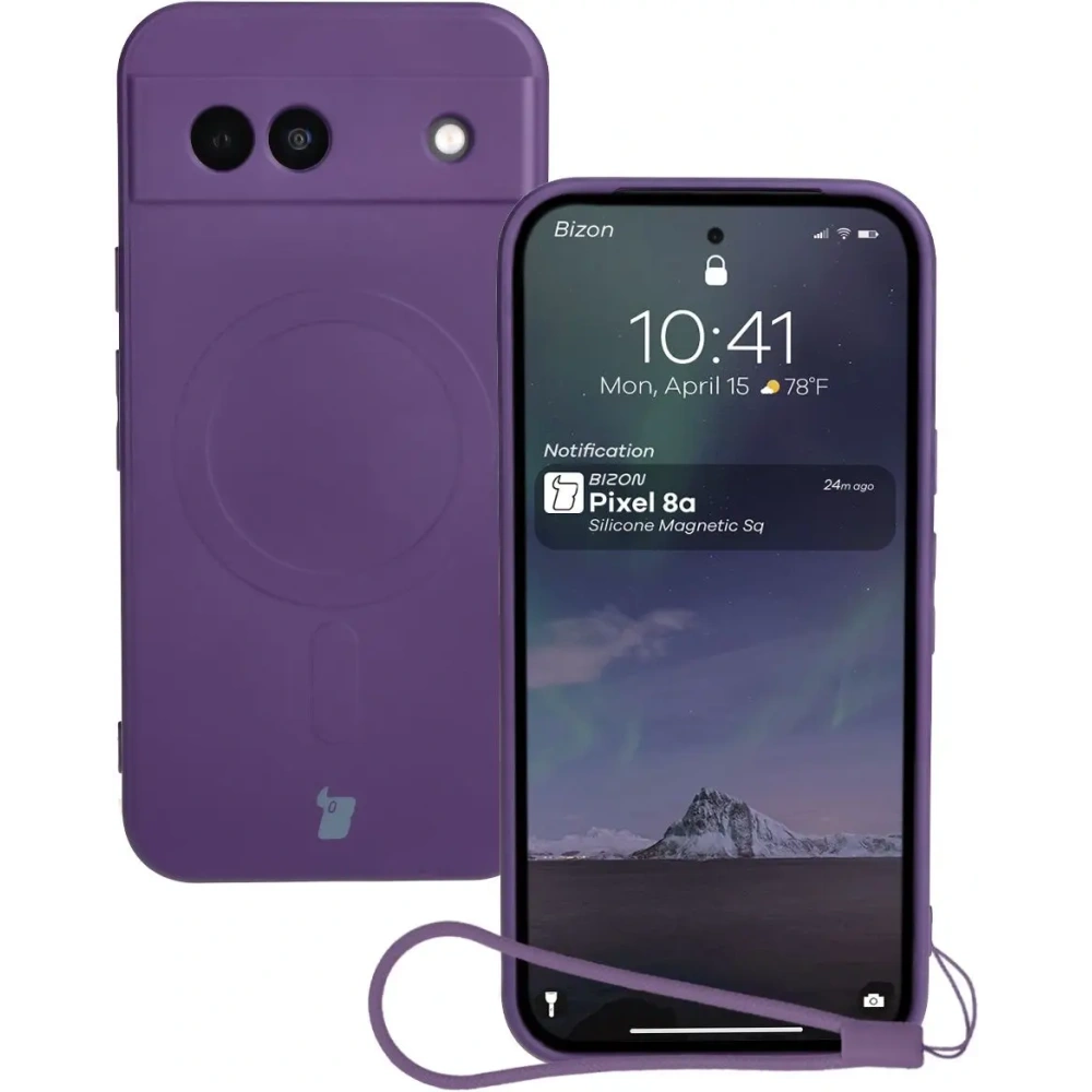 Hurtownia GSM - Bizon Case Silicone Magnetic Sq Google Pixel 8a Pflaume - BIZ6521 - {ean13} - Hurt