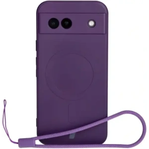 Hurtownia GSM - Silikonové pouzdro s magnetickým kroužkem Bizon Case Silicone Magnetic Sq pro Google Pixel 8a švestkové - BIZ6521 - {ean13} - Hurt