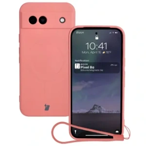 Hurtownia GSM - Silikonový obal s magnetickým kroužkem Bizon Case Silicone Magnetic Sq pro Google Pixel 8a špinavě růžový - BIZ6522 - {ean13} - Hurt