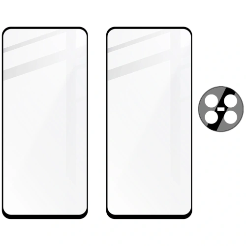 2x Szkło hartowane na ekran z ramką + szkło na aparat Bizon Edge do Realme 12/12x