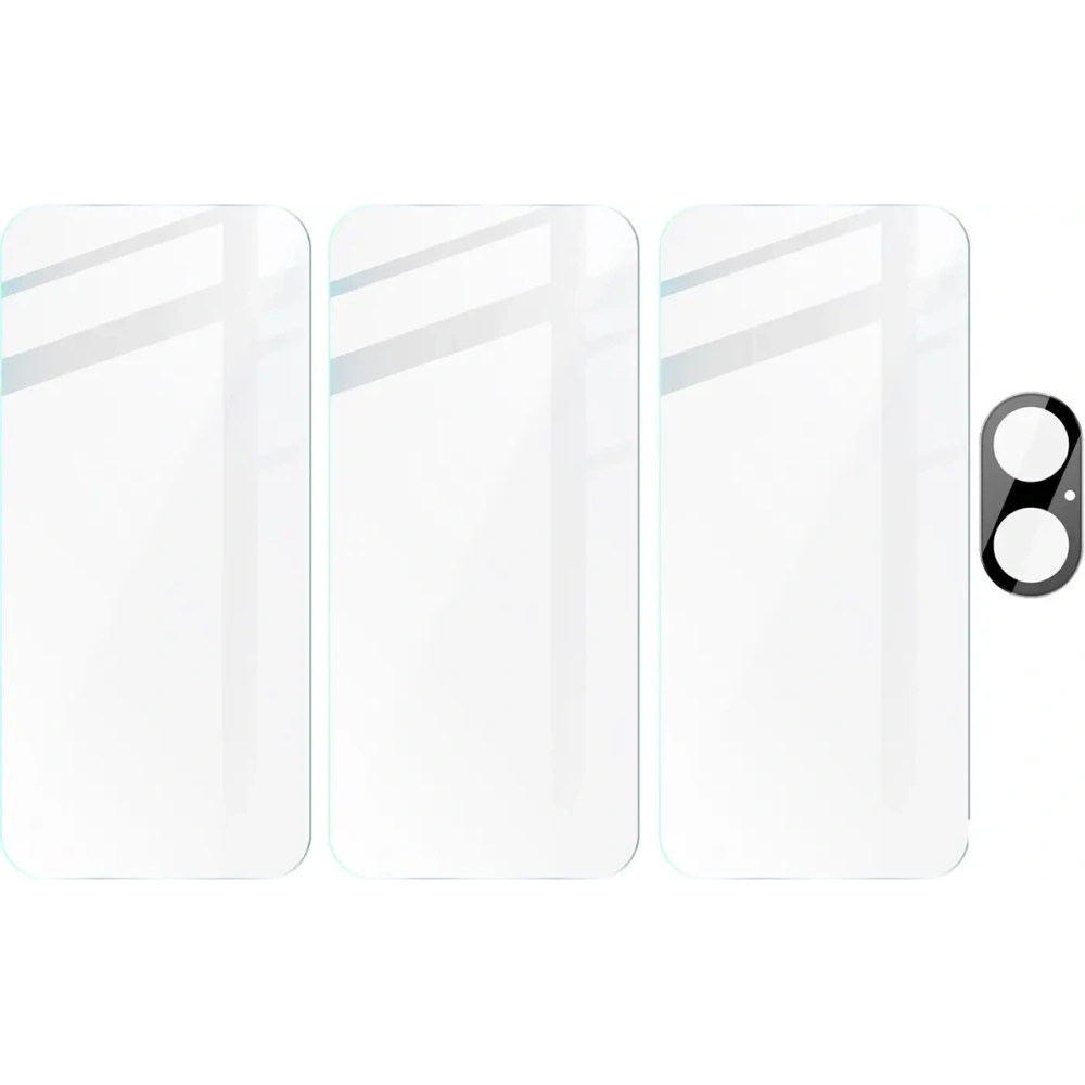 Hurtownia GSM - BIZON Clear 3x sticlă de ecran + sticlă pentru cameră Apple iPhone 16 - BIZ6527 - {ean13} - Hurt