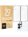 Bizon Edge 2x tempered screen glass with frame + camera glass Apple iPhone 16