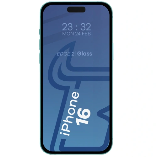 2x Szkło hartowane na ekran z ramką + szkło na aparat Bizon Edge do Apple iPhone 16