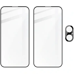Hurtownia GSM - Bizon Edge 2x gehärtetes Bildschirmglas mit Rahmen + Kameraglas Apple iPhone 16 Plus - BIZ6529 - {ean13} - Hurt
