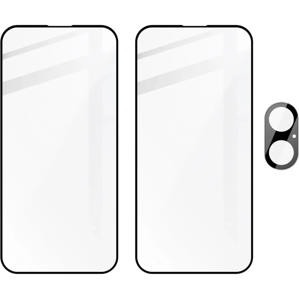 Hurtownia GSM - Bizon Edge 2x gehärtetes Bildschirmglas mit Rahmen + Kameraglas Apple iPhone 16 Plus - BIZ6529 - {ean13} - Hurt