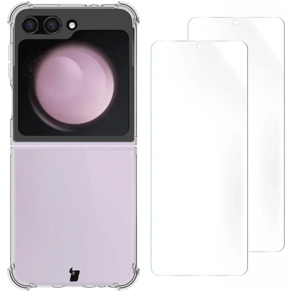 Hurtownia GSM - Bizon Case Clear Pack flexibles Gehäuse + 2x Bildschirmfolie Samsung Galaxy Z Flip6 klar - BIZ6531 - {ean13} - Hurt