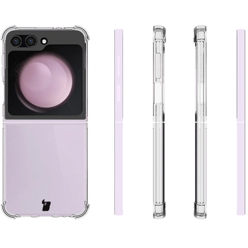 Etui + 2x folia na ekran Bizon Case Clear Pack do Samsung Galaxy Z Flip6 / 7 FE przezroczyste