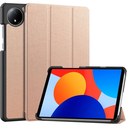 Etui z klapką Bizon Case Tab Croc do Xiaomi Redmi Pad SE 8.7 różowozłote