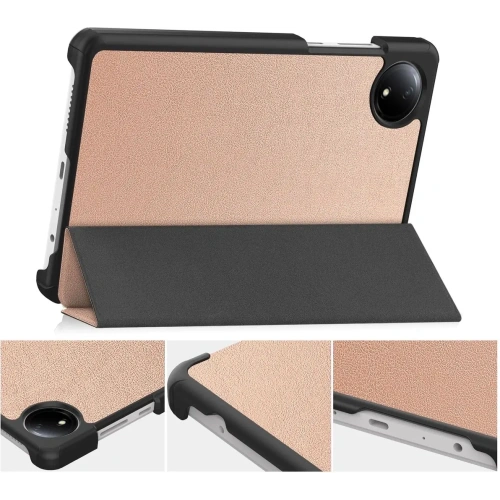 Etui z klapką Bizon Case Tab Croc do Xiaomi Redmi Pad SE 8.7 różowozłote