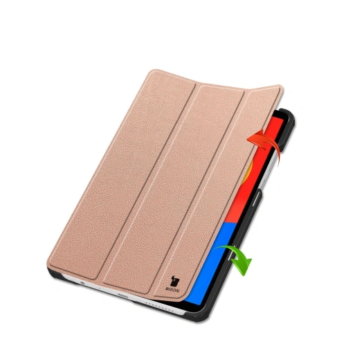 Etui z klapką Bizon Case Tab Croc do Xiaomi Redmi Pad SE 8.7 różowozłote