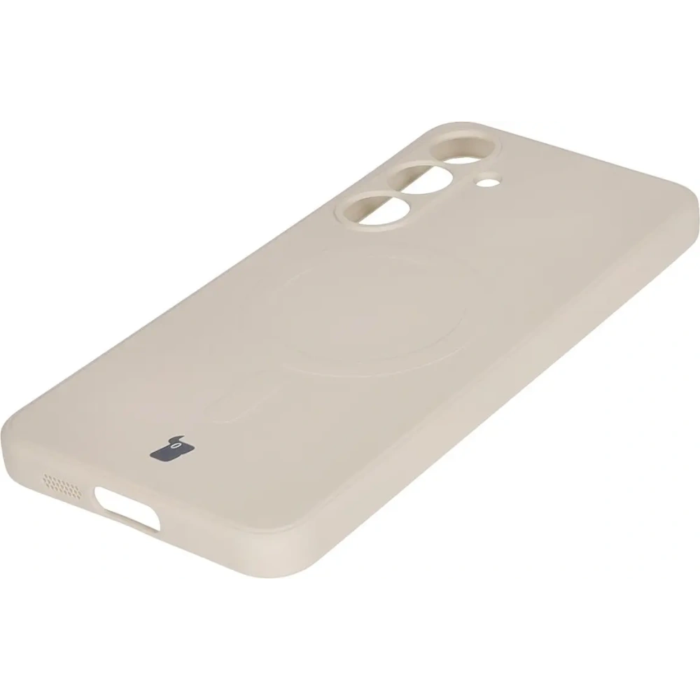 Hurtownia GSM - Silikonowe etui z pierścieniem magnetycznym Bizon Case Silicone Magnetic Sq do Samsung Galaxy S24 FE beżowe - BIZ6535 - {ean13} - Hurt
