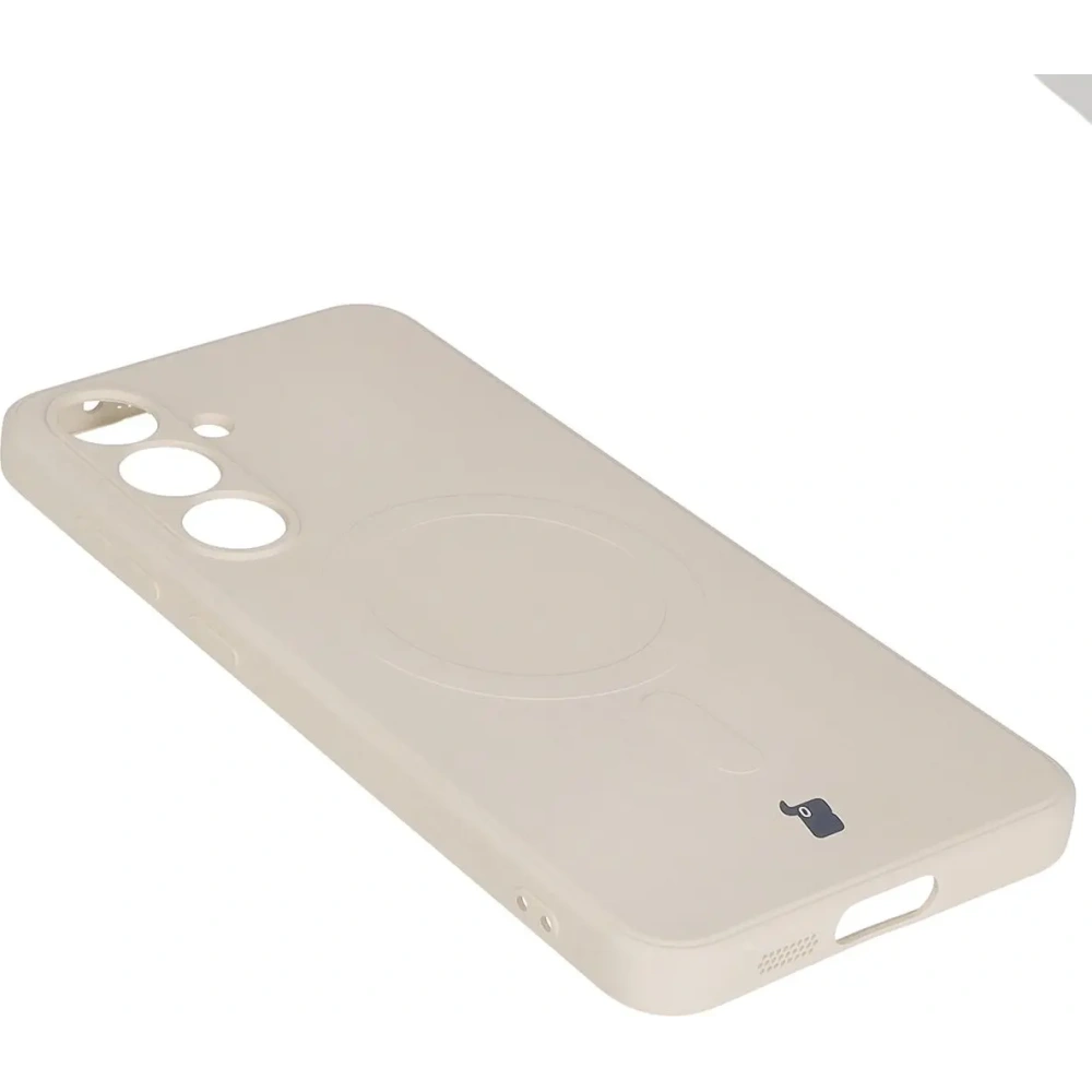 Hurtownia GSM - Silikonowe etui z pierścieniem magnetycznym Bizon Case Silicone Magnetic Sq do Samsung Galaxy S24 FE beżowe - BIZ6535 - {ean13} - Hurt