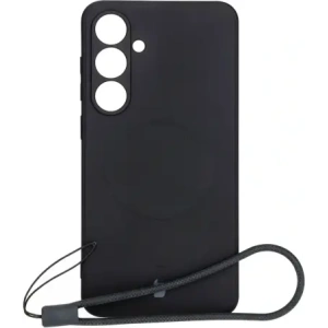 Hurtownia GSM - Silikonový obal s magnetickým kroužkem Bizon Case Silicone Magnetic Sq pro Samsung Galaxy S24 FE černý - BIZ6536 - {ean13} - Hurt