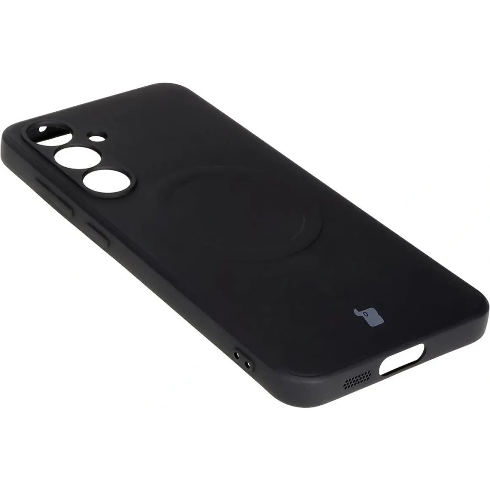 Hurtownia GSM - Silikonowe etui z pierścieniem magnetycznym Bizon Case Silicone Magnetic Sq do Samsung Galaxy S24 FE czarne - BIZ6536 - {ean13} - Hurt