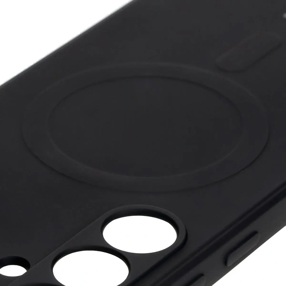 Hurtownia GSM - Silikonowe etui z pierścieniem magnetycznym Bizon Case Silicone Magnetic Sq do Samsung Galaxy S24 FE czarne - BIZ6536 - {ean13} - Hurt