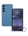 Silikonowe etui z pierścieniem magnetycznym Bizon Case Silicone Magnetic Sq do Samsung Galaxy S24 FE granatowe