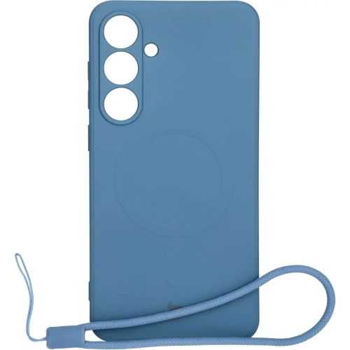 Silikonowe etui z pierścieniem magnetycznym Bizon Case Silicone Magnetic Sq do Samsung Galaxy S24 FE granatowe