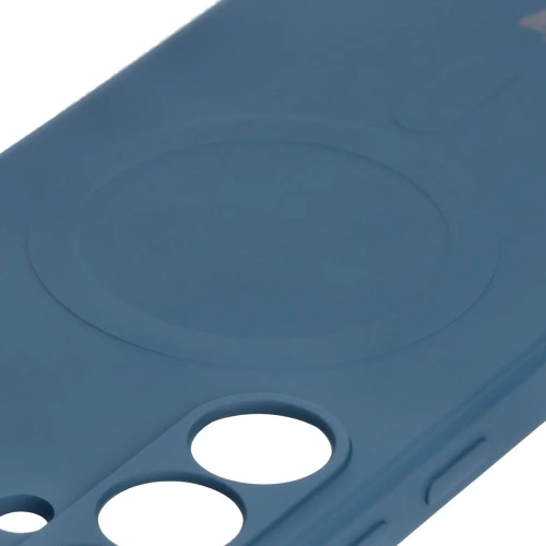 Silikonowe etui z pierścieniem magnetycznym Bizon Case Silicone Magnetic Sq do Samsung Galaxy S24 FE granatowe