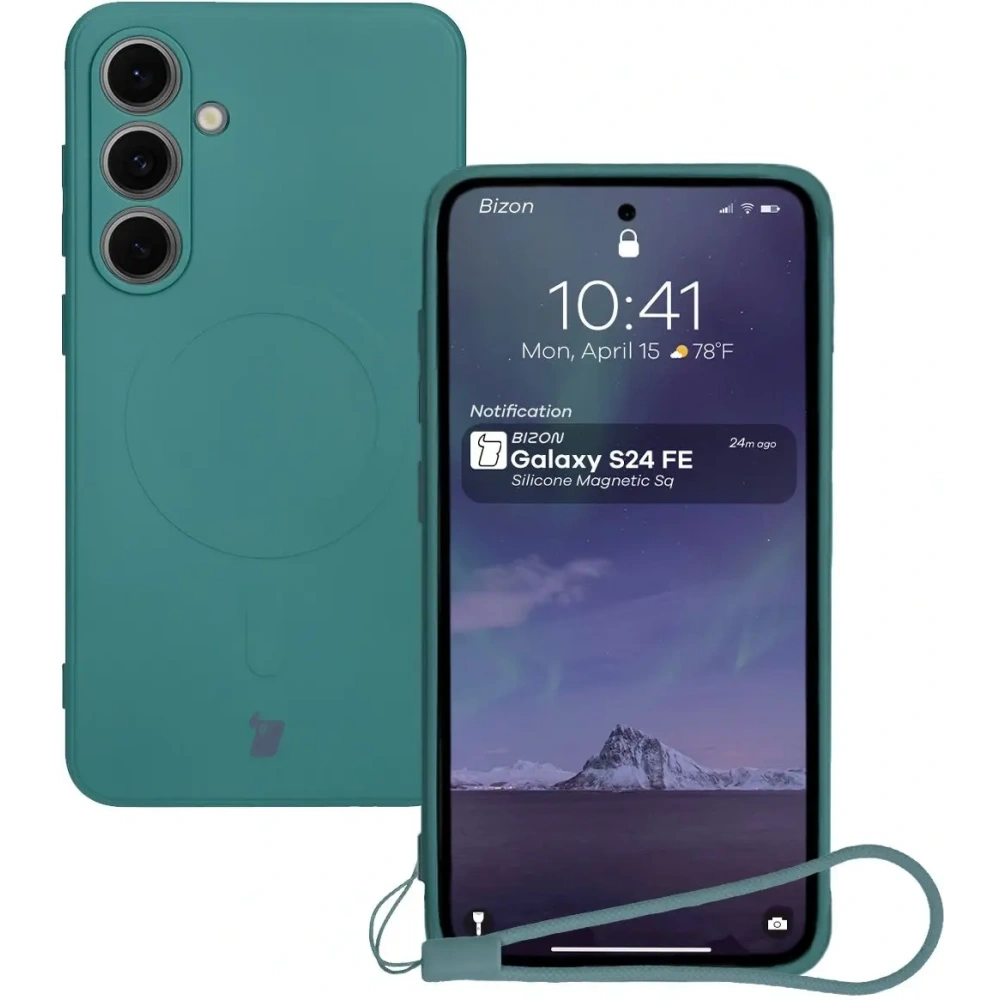 Hurtownia GSM - Bizon Case Szilikon Magnetic Sq Samsung Galaxy S24 FE sötétzöld - BIZ6538 - {ean13} - Hurt