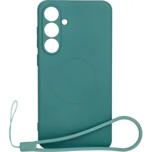 Hurtownia GSM - Silikonové pouzdro s magnetickým kroužkem Bizon Case Silicone Magnetic Sq pro Samsung Galaxy S24 FE tmavě zelené - BIZ6538 - {ean13} - Hurt