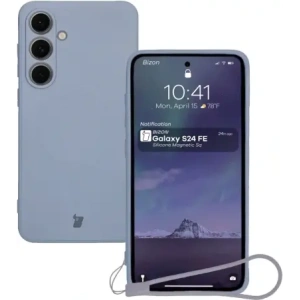 Hurtownia GSM - Silikonové pouzdro s magnetickým kroužkem Bizon Case Silicone Magnetic Sq pro Samsung Galaxy S24 FE šedé - BIZ6539 - {ean13} - Hurt