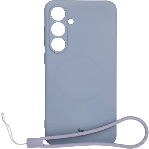 Silikonowe etui z pierścieniem magnetycznym Bizon Case Silicone Magnetic Sq do Samsung Galaxy S24 FE szare