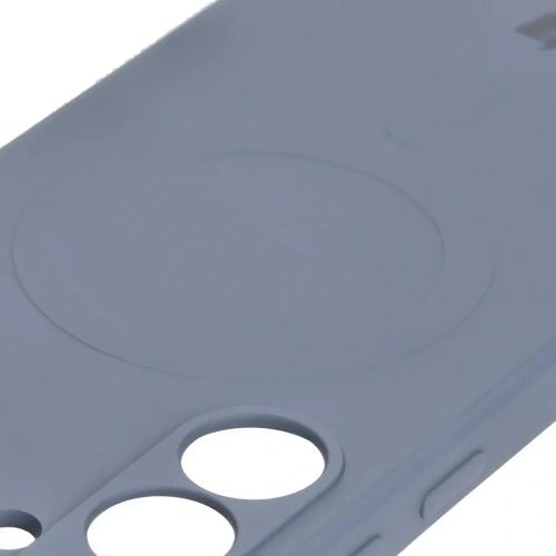 Silikonowe etui z pierścieniem magnetycznym Bizon Case Silicone Magnetic Sq do Samsung Galaxy S24 FE szare