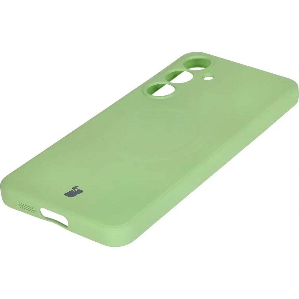 Hurtownia GSM - Silikonowe etui z pierścieniem magnetycznym Bizon Case Silicone Magnetic Sq do Samsung Galaxy S24 FE jasnozielone - BIZ6540 - {ean13} - Hurt