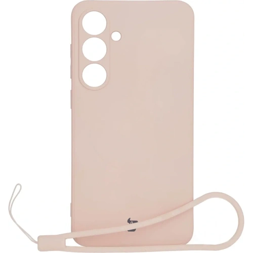 Silikonowe etui z pierścieniem magnetycznym Bizon Case Silicone Magnetic Sq do Samsung Galaxy S24 FE jasnoróżowe