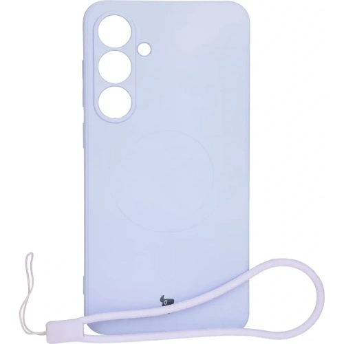 Silikonowe etui z pierścieniem magnetycznym Bizon Case Silicone Magnetic Sq do Samsung Galaxy S24 FE jasnofioletowe