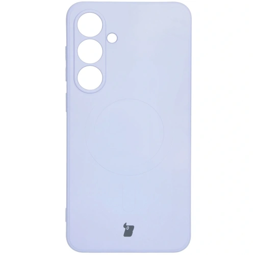 Silikonowe etui z pierścieniem magnetycznym Bizon Case Silicone Magnetic Sq do Samsung Galaxy S24 FE jasnofioletowe